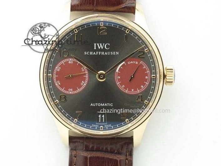 MIROTIME 0421 Elegant Portuguese IW371615 ZF 1:1 Best Edition SS Green Dial on Black Leather Strap A96355 V 7081